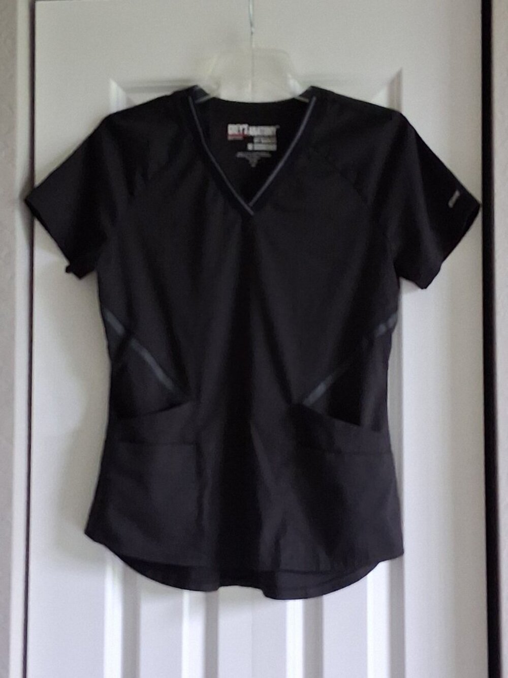 Grey's Anatomy by Barco IMPACT Black Scrub Top Women's Size XS